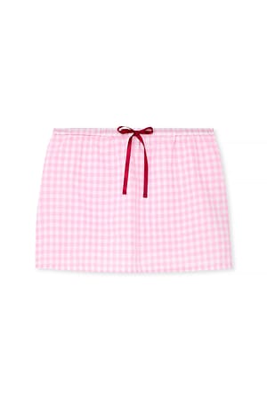 Pink Check Checked Tie Front Skirt