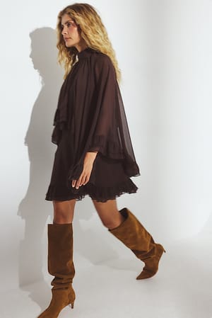 Chiffon Cape Mini Jurk