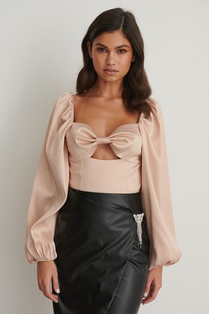 Dusty Pink Top Met Ballonmouwen