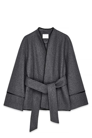 Grey Abrigo corto con ribete en contraste