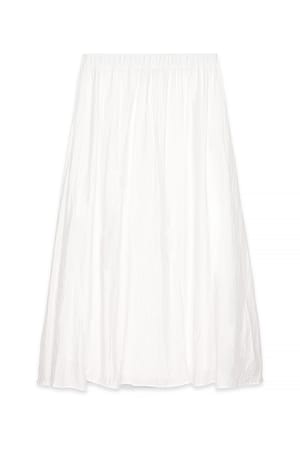 White Cotton Flowy Long Skirt