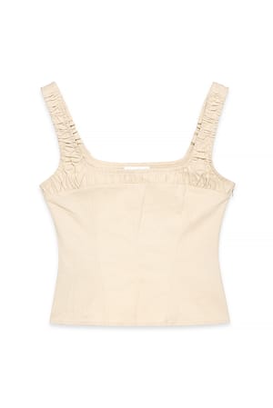 Cream Korsett-Top aus Baumwolle mit Rüschendetail