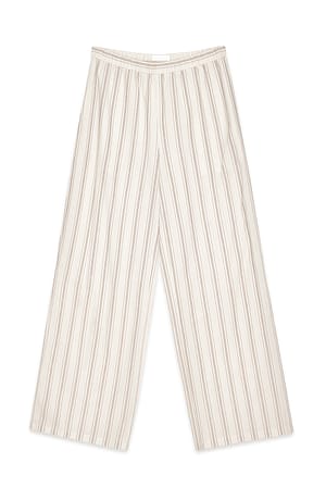 Off White Stripe Cotton Striped Trousers
