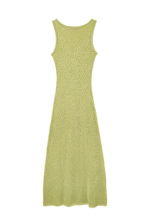 Green Crochet Knitted Midi Dress
