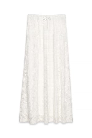 Offwhite Jupe longue en maille crochetée