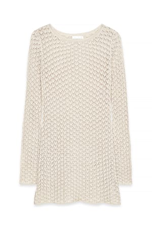 Beige gehäkeltes Minikleid