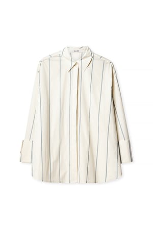 Light Blue Stripe Baumwollshirt mit Manschetten-Detail