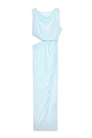 Light Blue Cut Out Detail Midi Dress