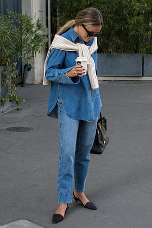 Blue Wash Detaljerad denim