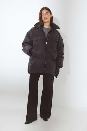 Black Chaqueta acolchada oversize de plumón