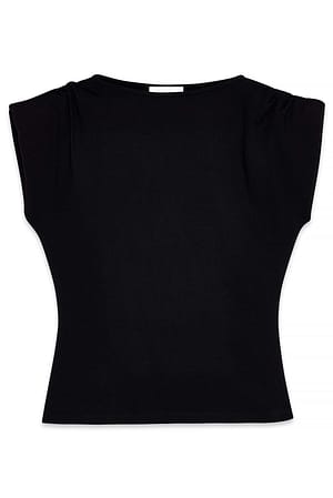 Black Topp i punto med draperte skuldre