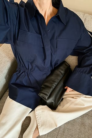 Navy Cargo shirt met trekkoord