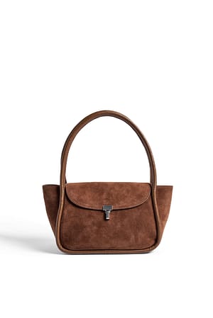 Brown Bolso de ante superpuesto