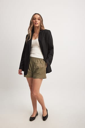 Shorts i bomull med elastisk midja