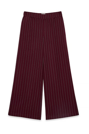 Burgundy/Pink Stripe Weite Hose mit elastischem Bund