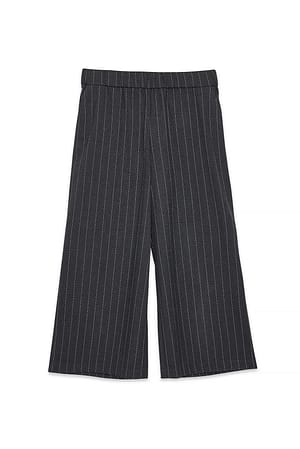Pinstripe Weite Hose mit elastischem Bund