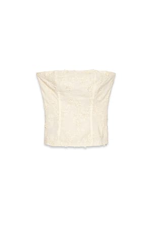 Yellow Broderad bandeau-topp