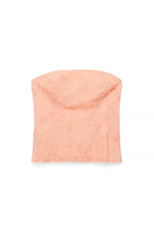 Peach Embroidered Bandeau Top