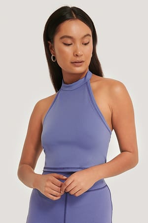 Violet Halterneck Cropped Singlet