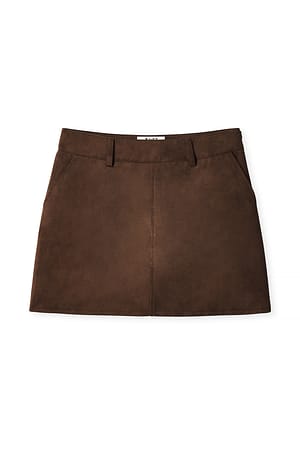 Brown Minirock aus Kunst-Wildleder