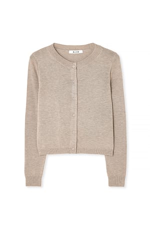 Beige Feiner Strickcardigan