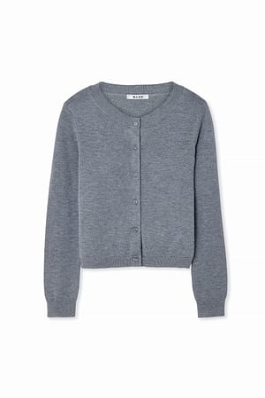 Grey Melange Finstrikket cardigan