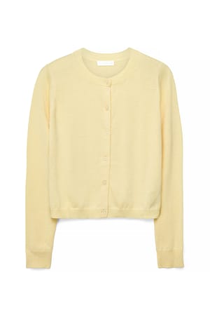 Light Yellow Fine Knitted Cardigan