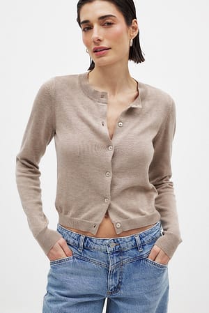 Beige Fine Knitted Cardigan