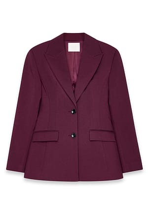 Deep Burgundy Fitted Hourglass Blazer