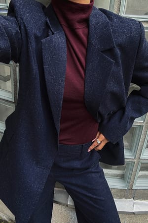 Blue Skreddersydd blazer med lang linje