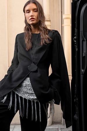 Black Tætsiddende blazer med tørklæde