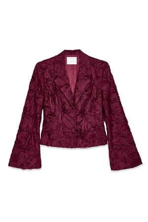 Burgundy Fitted Structured Blazer