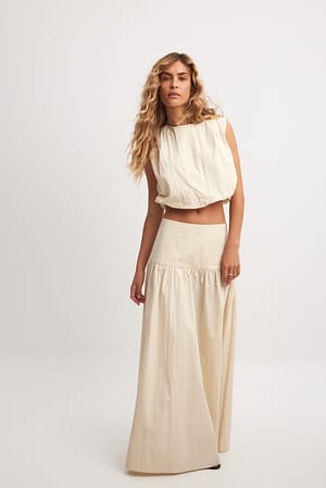 Fitted Waist Maxi Skirt