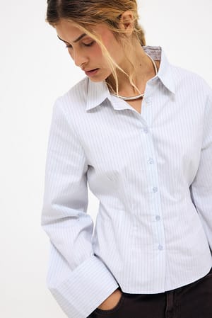 Stripe Fitted Wide Cuff Shirt