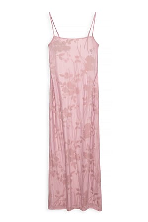 Dusty Pink Maxikleid mit Blumendruck