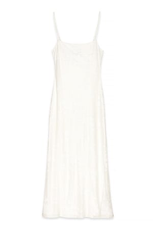 Offwhite Maxikleid mit Blumendruck
