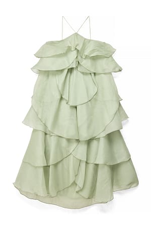 Pistachio Maxikleid mit Volantdetail