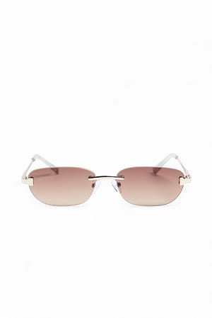 Brown Frameless Sunglasses