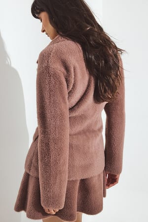 Dusty Plum Minifalda de pelo