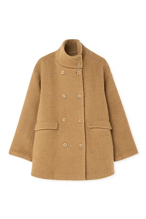 Light Brown Frakke i uldblanding