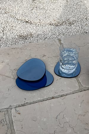 Blue Glass Coaster 4-pack