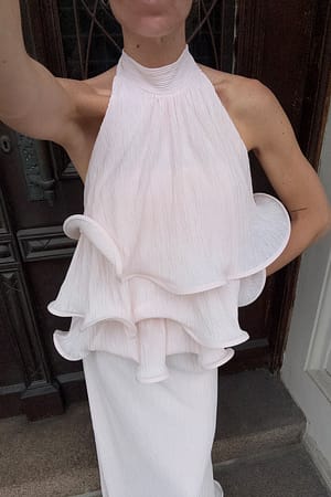 Halterneck Flounce Top