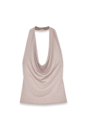 Beige Halterneck Top
