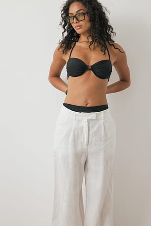 Black Sujetador de bikini de aro con cuello halter