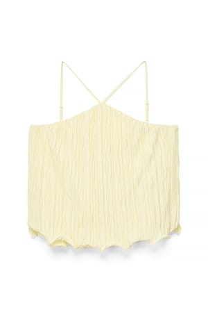 Light Yellow Halterneck Wire Top