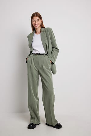 Sage Heavy High Waist Suit Pants