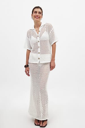 Hole Knitted Maxi Skirt
