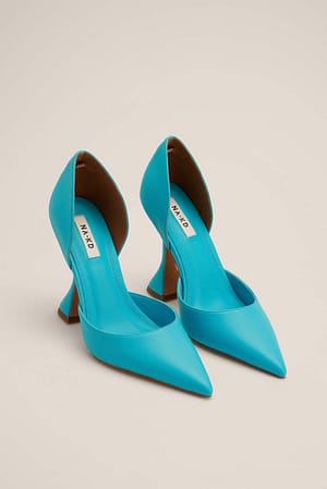 Turquoise Spitze Pumps mit Sanduhrabsatz