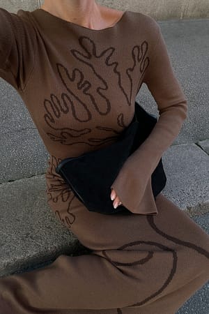 Maxi-Strickkleid mit Jacquardmuster