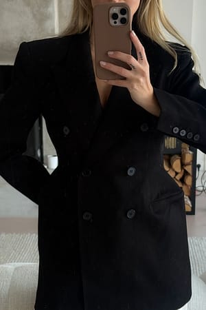 Black langer taillierter Blazer